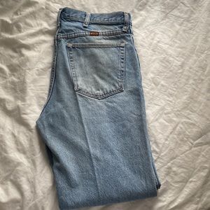 Beautiful pair of thrifted rustler blue jeans